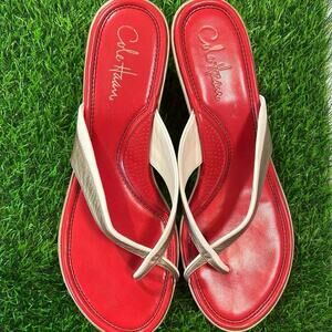 Cole Haan Laetitia Nike Air Thong Sandal Anthracite Patent & Leather 8AA Narrow‎
